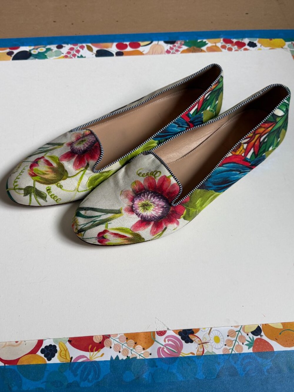 Vintage loafers with glitter heel in Ratti® Into the Wild print (J. Crew)